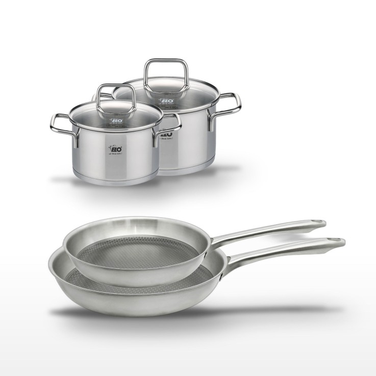 Batterie de cuisine Relief Passion en inox - 24/28 cm - 14/16 cm