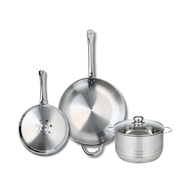 Batterie de cuisine Profi Brillant en inox - 24, 32 et 20 cm