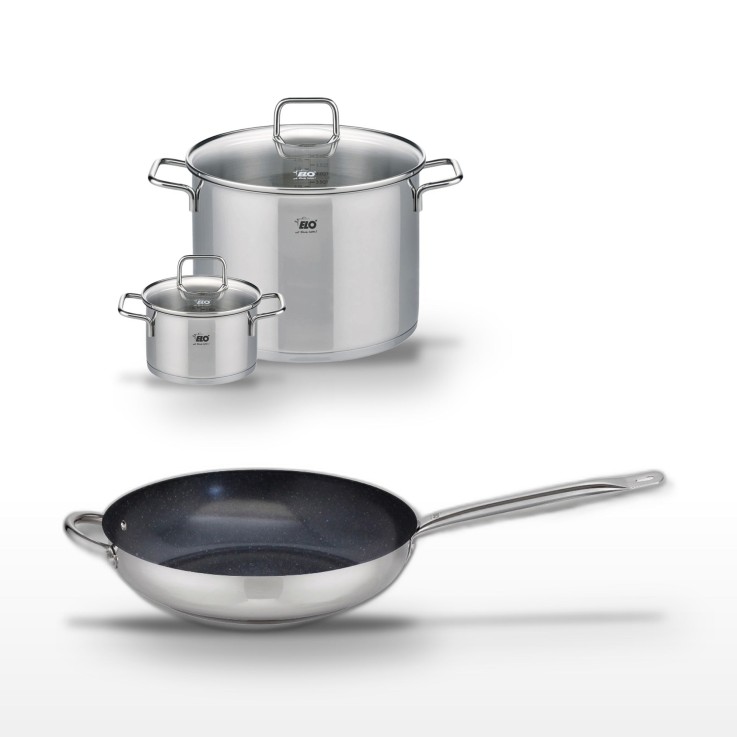 Batterie de cuisine Profi Therm Platinum - 32, 16 et 26 cm - gris