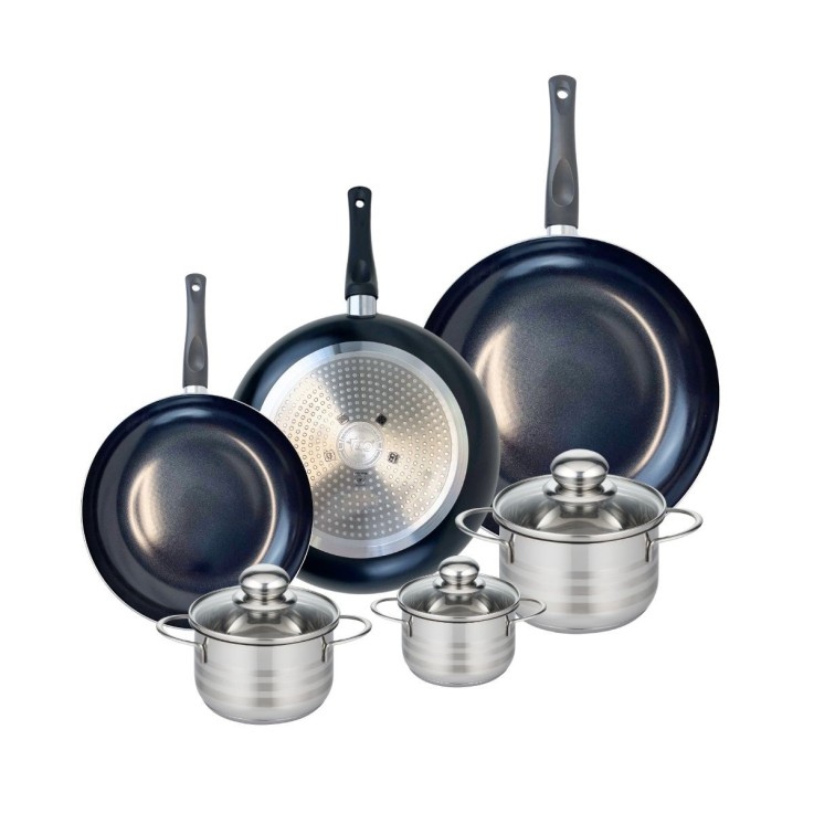 Batterie de cuisine Prima Brillant en aluminium et inox