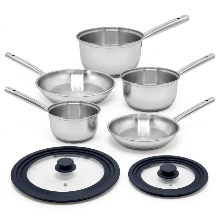 Batterie de cuisine Rhona en inox - 5 pièces - 18 à 28 cm