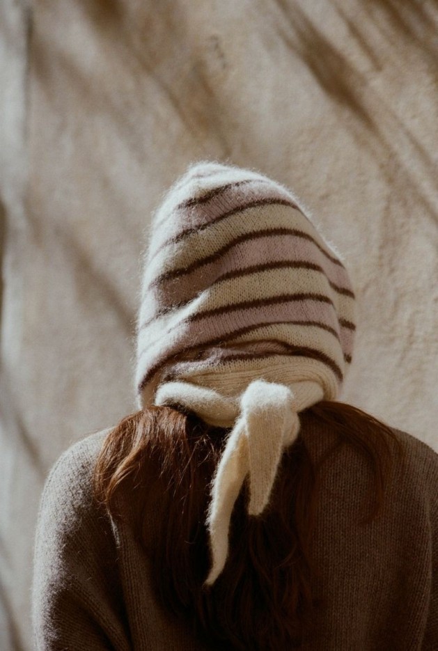 Cagoule Marguerite Rose en Mohair