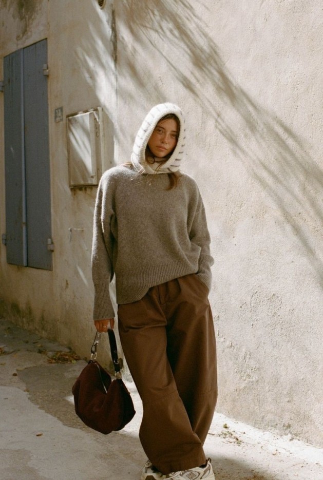 Cagoule Marguerite Rose en Mohair