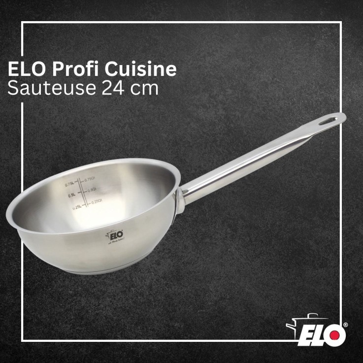 Sauteuse Profi Cuisine en inox 18/8 - 24 cm - 2,5 L
