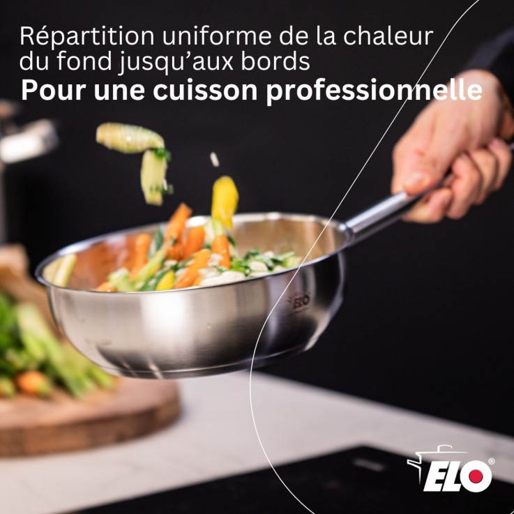 Sauteuse Profi Cuisine en inox 18/8 - 24 cm - 2,5 L