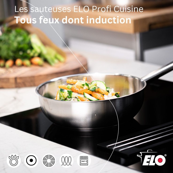Sauteuse Profi Cuisine en inox 18/8 - 24 cm - 2,5 L