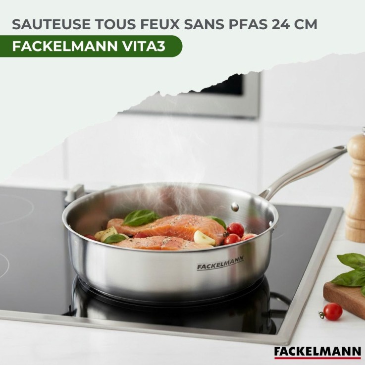 Sauteuse Vita3 en inox 18/10 - 24 cm