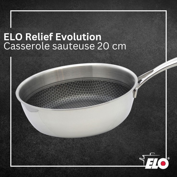 Sauteuse Relief Evolution en inox 18/10 - 20 cm