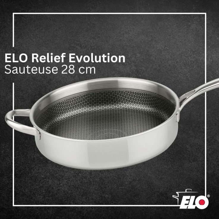 Sauteuse Relief Evolution en inox 18/10 - 28 cm