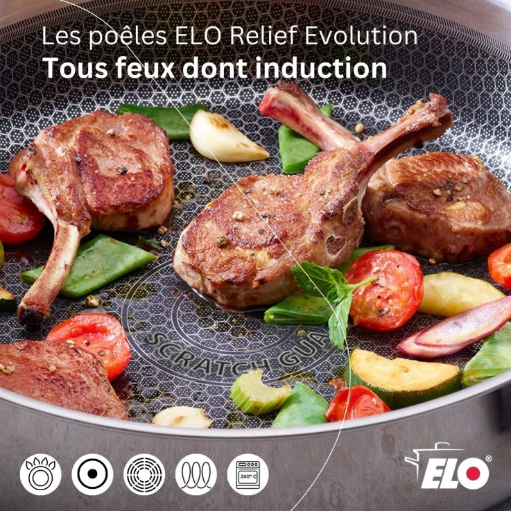 Sauteuse Relief Evolution en inox 18/10 - 28 cm