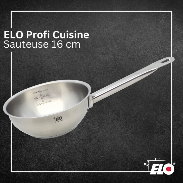 Sauteuse Profi Cuisine en inox - 16 cm - 0,25 L