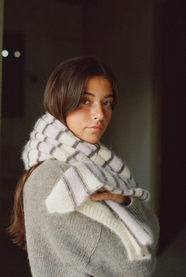 Echarpe Clemence Rose en Mohair