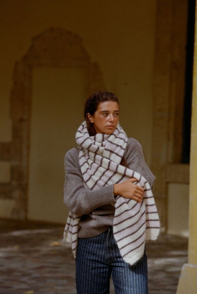 Echarpe Clemence Rose en Mohair