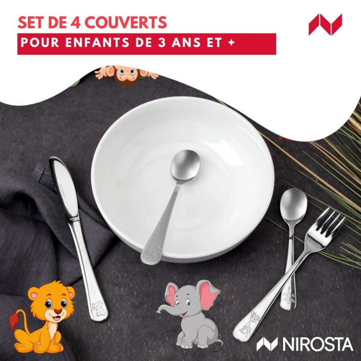 Couverts pour enfants Safari en inox - 4 pièces
