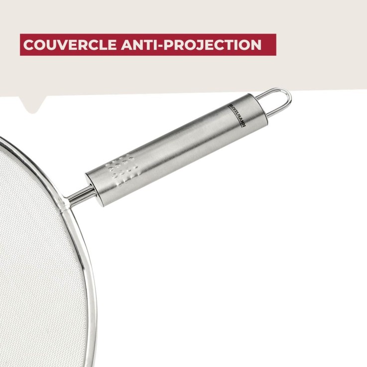 Couvercle anti-projections en inox - 29 cm