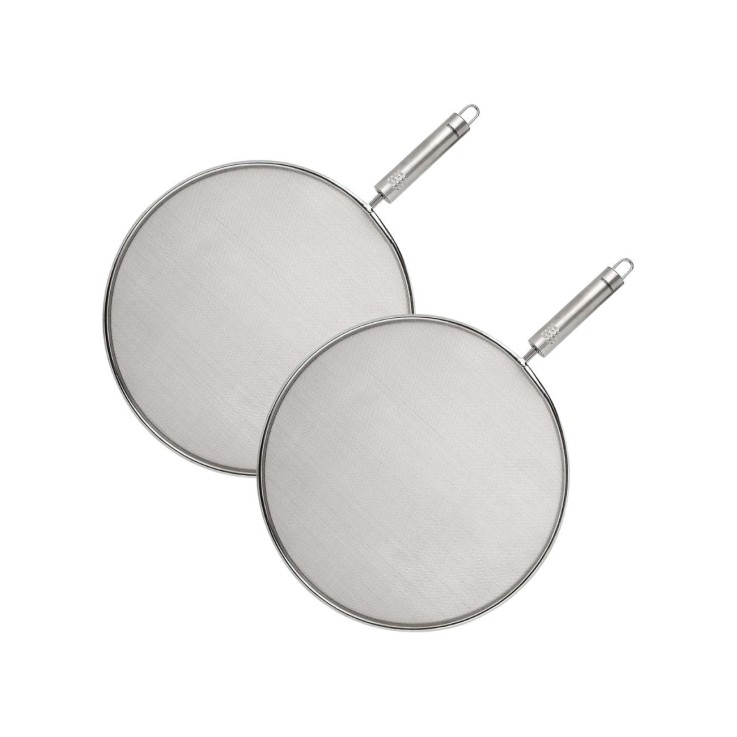 Lot de 2 couvercles anti-projections en inox - 29 cm
