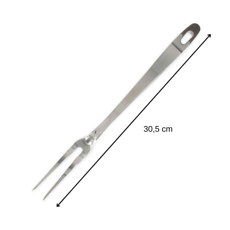 Fourchette à viande et barbecue Oxford en inox - 30,5 cm - deux piques
