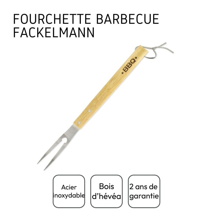 Fourchettes à barbecue BBQ Edition en inox et bois d'hévéa - 42 cm
