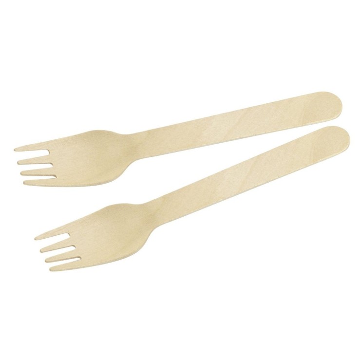 Lot de 30 fourchettes Move en bois certifié FSC - 16 cm