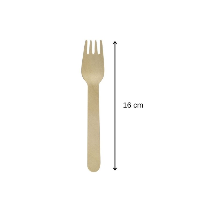 Lot de 30 fourchettes Move en bois certifié FSC - 16 cm