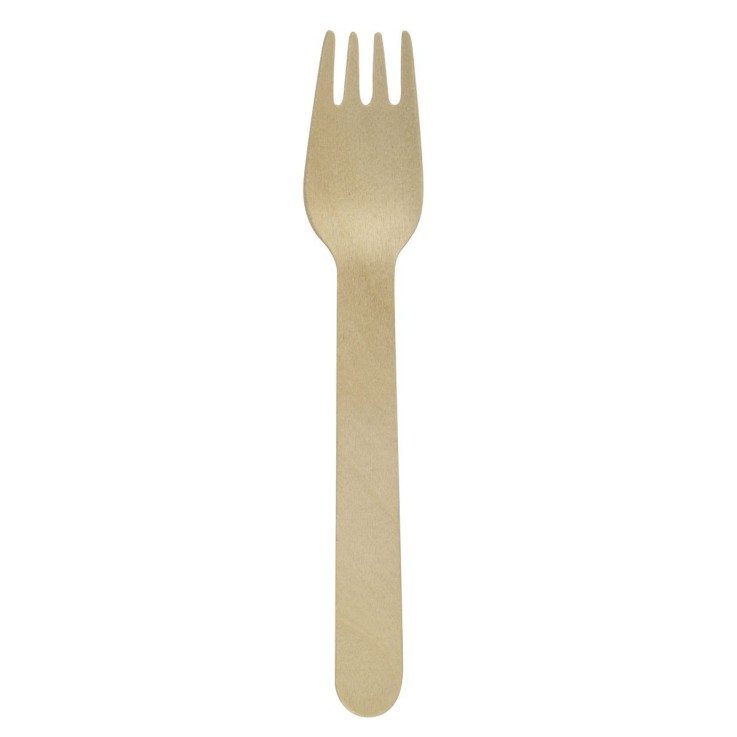 Lot de 30 fourchettes Move en bois certifié FSC - 16 cm