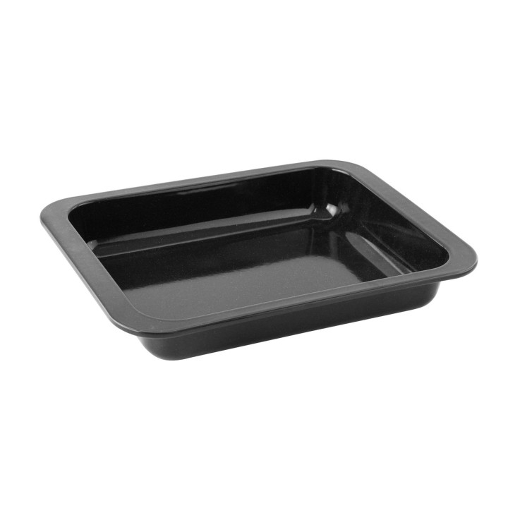 Plat à four en acier émaillé - 33 x 25 x 5 cm - noir