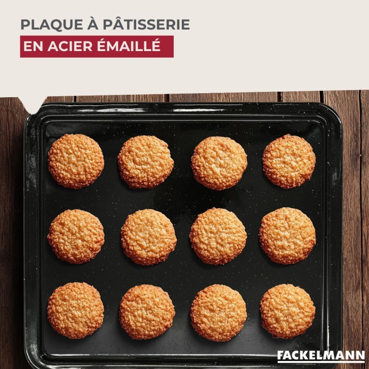 Plaque à pâtisserie en acier émaillé - 40 x 34 cm - noir