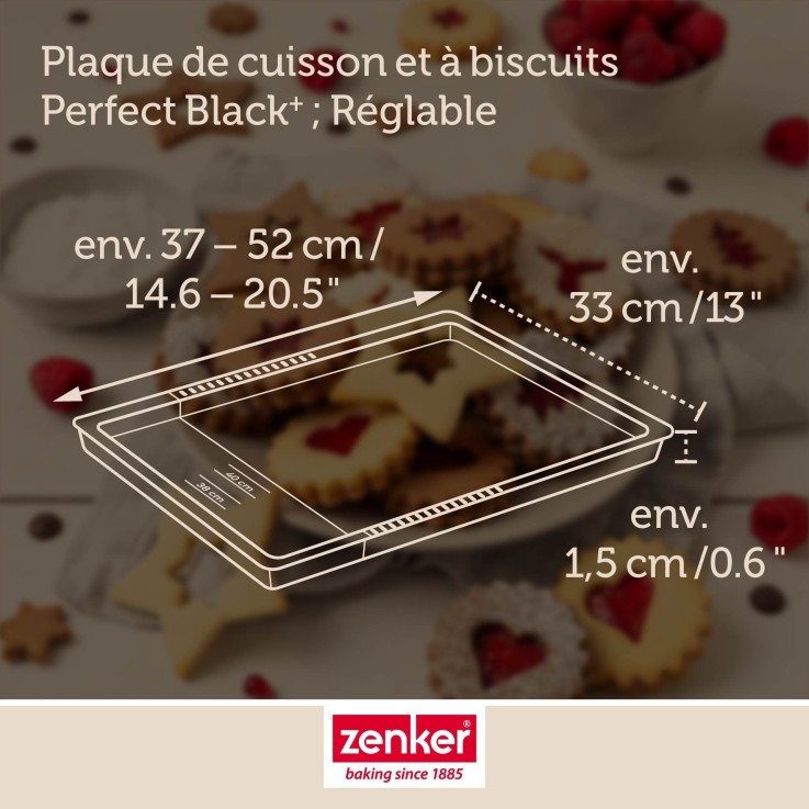 Plaque de cuisson Perfect Black+ en acier - 37 à 52 cm - noire