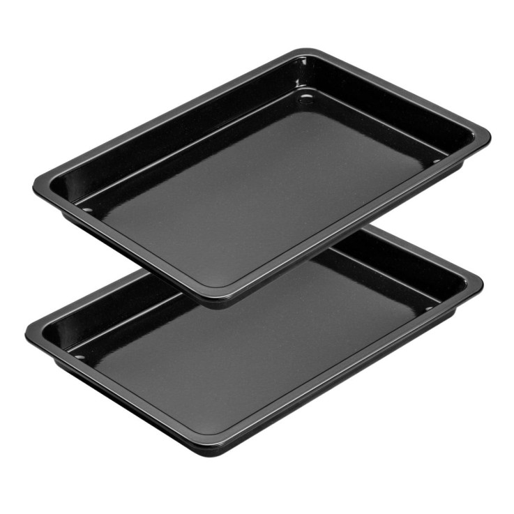Plats à pizza Back-Idee Kreativ en acier - 42 x 29 cm - noir