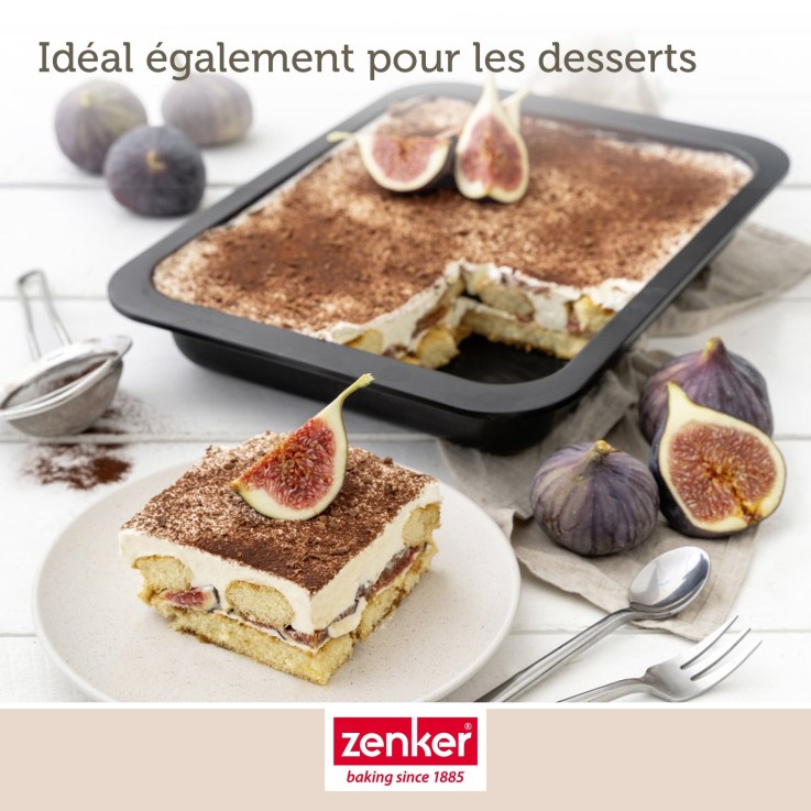 Lot de 2 plats à lasagnes Spécial Countries en acier revêtu - 36 x 27 cm - noir