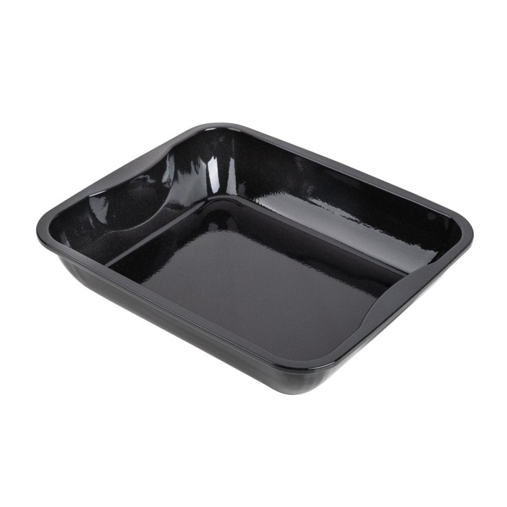 Plat à four rectangulaire en acier émaillé - 40 x 34 cm - noir