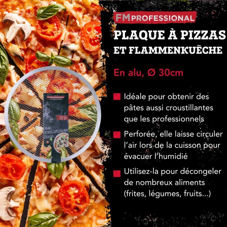 Plaque à pizza en aluminium - 30 cm - grise