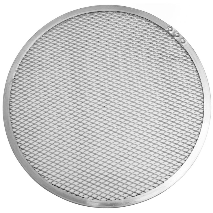 Plaque à pizza perforée en aluminium - 33 cm - grise