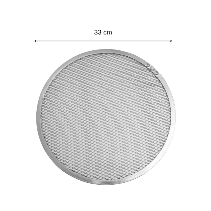 Plaque à pizza perforée en aluminium - 33 cm - grise