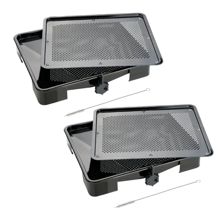 Lot de 2 plats à four en acier émaillé - 39 x 33 x 6,5 cm - noir