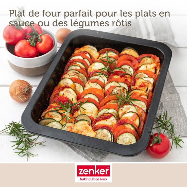 Lot de 2 plats à four Special Cooking en acier émaillé - 40 x 34 cm et 33 x 25 cm - noirs