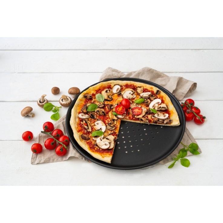 Lot de 2 plaques à pizza Special Countries en acier - 32 cm - noires