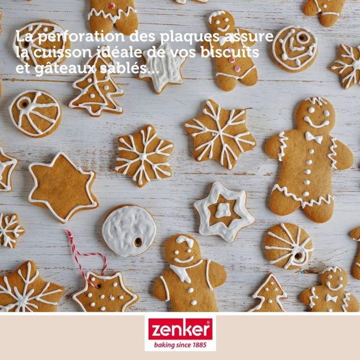 Lot de 2 plaques à pâtisserie perforées Special Cooking en inox - 40 x 30 cm