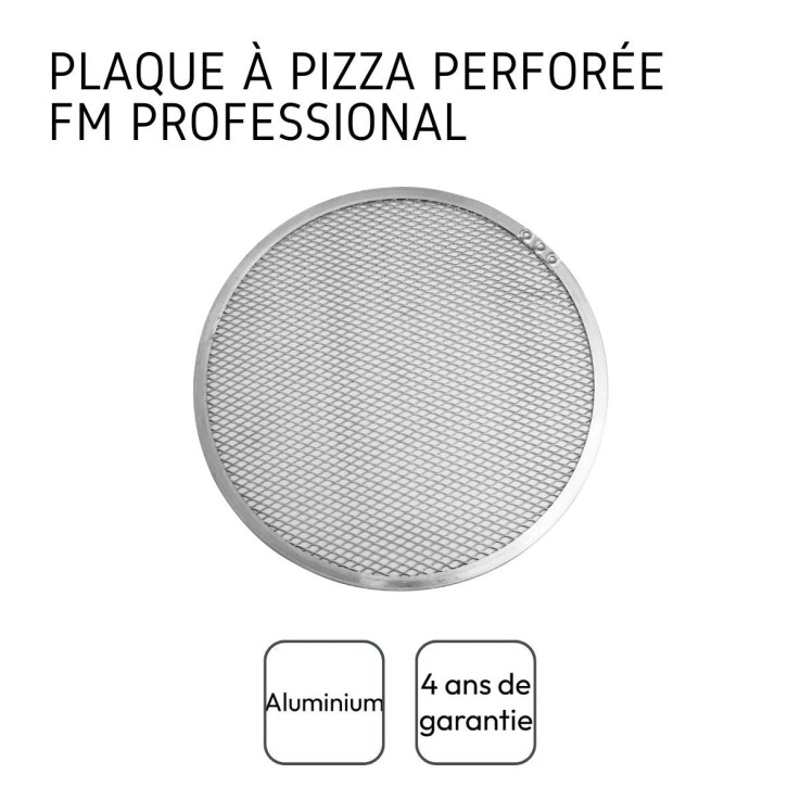 Lot de 2 plaques à pizza perforées en aluminium - 33 cm - grises