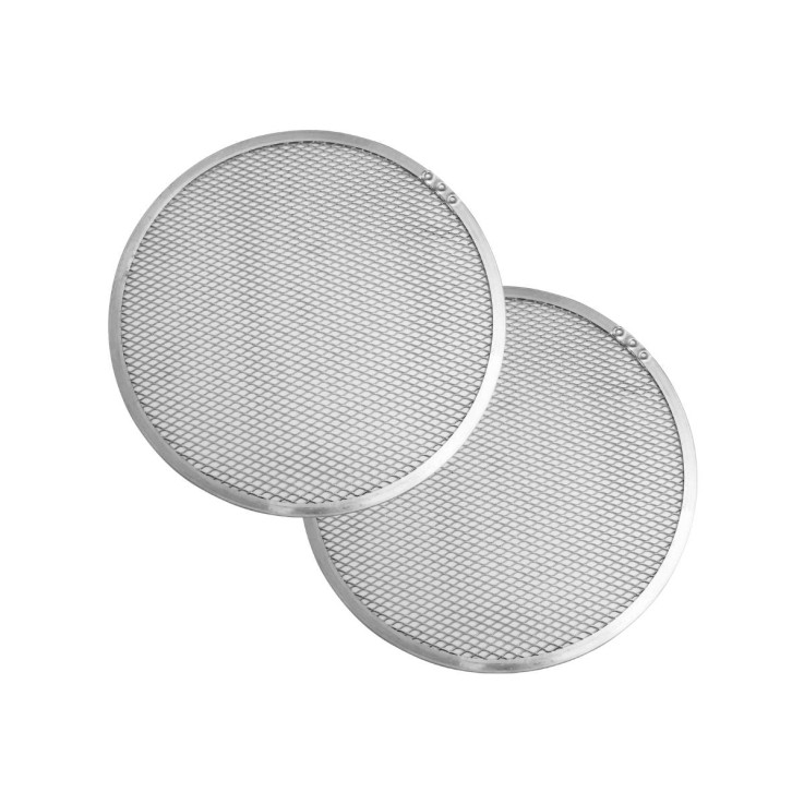 Lot de 2 plaques à pizza perforées en aluminium - 30 cm