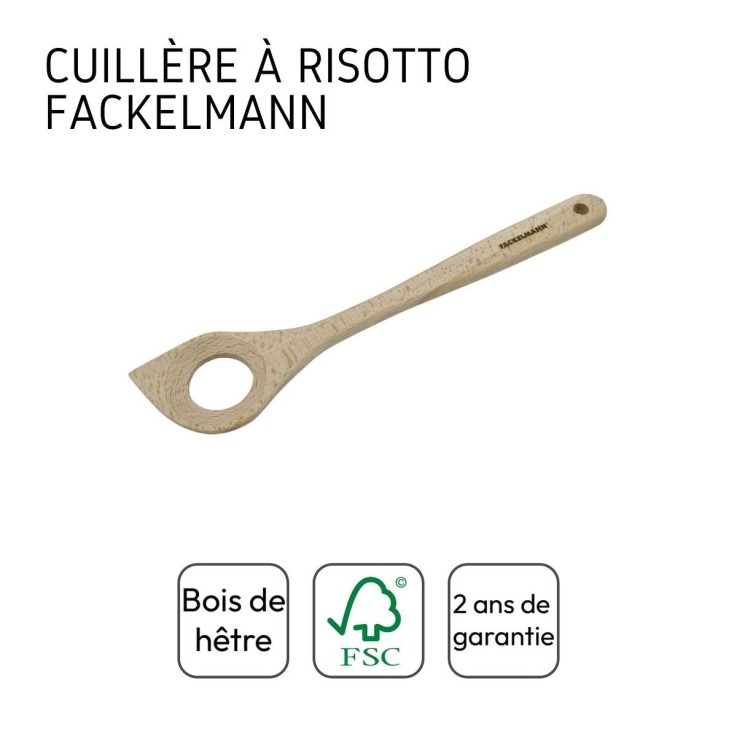 Cuillères à risotto en bois certifié FSC - 30 x 6,2 cm - lot de 2