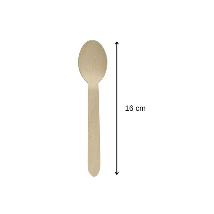 Cuillères à café Nature en bois certifié FSC - 16 cm