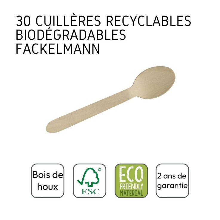 Cuillères à café Nature en bois certifié FSC - 16 cm