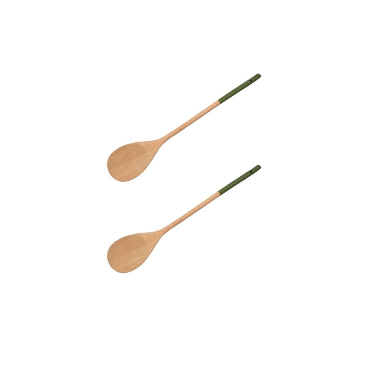 Cuillères de cuisine en bois - lot de 2 - 33 x 6,4 cm