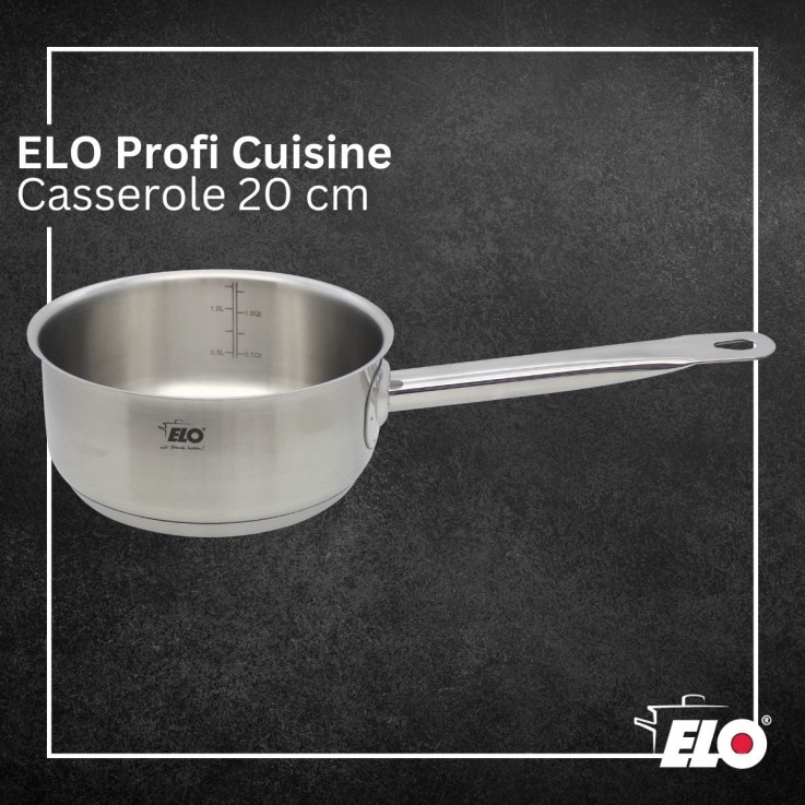 Casserole Profi Cuisine en inox - 20 cm - 2,2 L