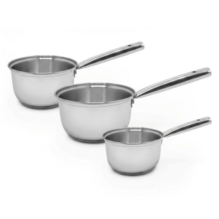 Lot de 3 casseroles Rhona en inox - 18, 20 et 22 cm
