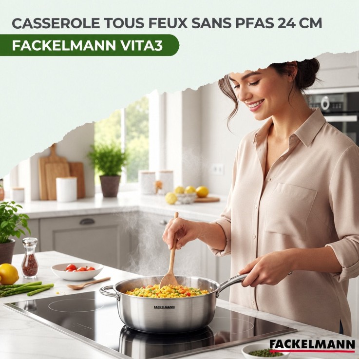 Casserole Triply Vita3 en inox - 24 cm