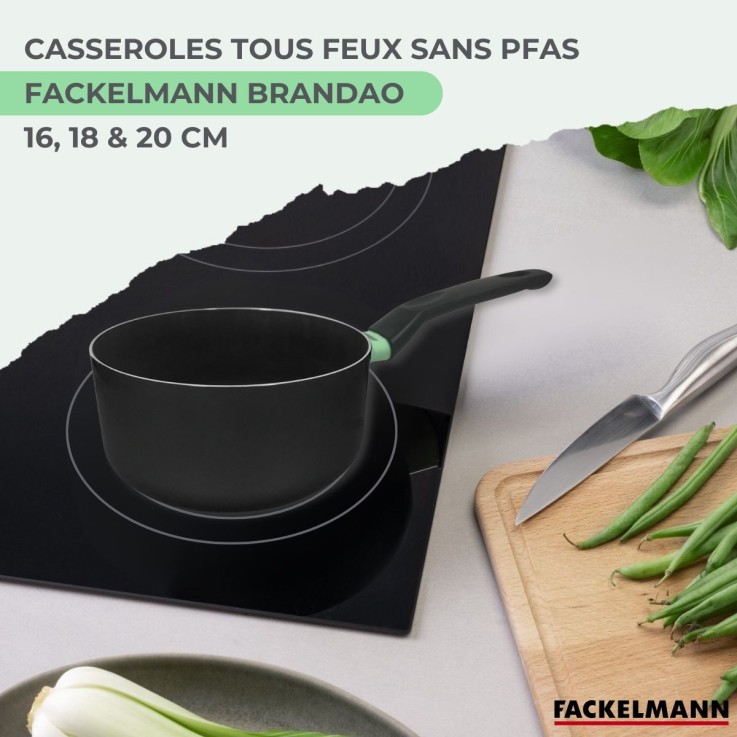 Lot de 3 casseroles Brandao en aluminium recyclé - 16/18/20 cm - multicolore