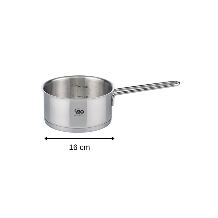 Casserole Citrin en inox - 16 cm - 1,3 L - grise
