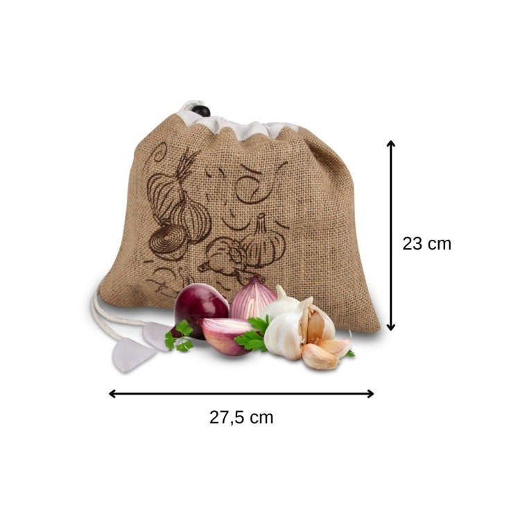 Sac à légumes en jute et coton - gris